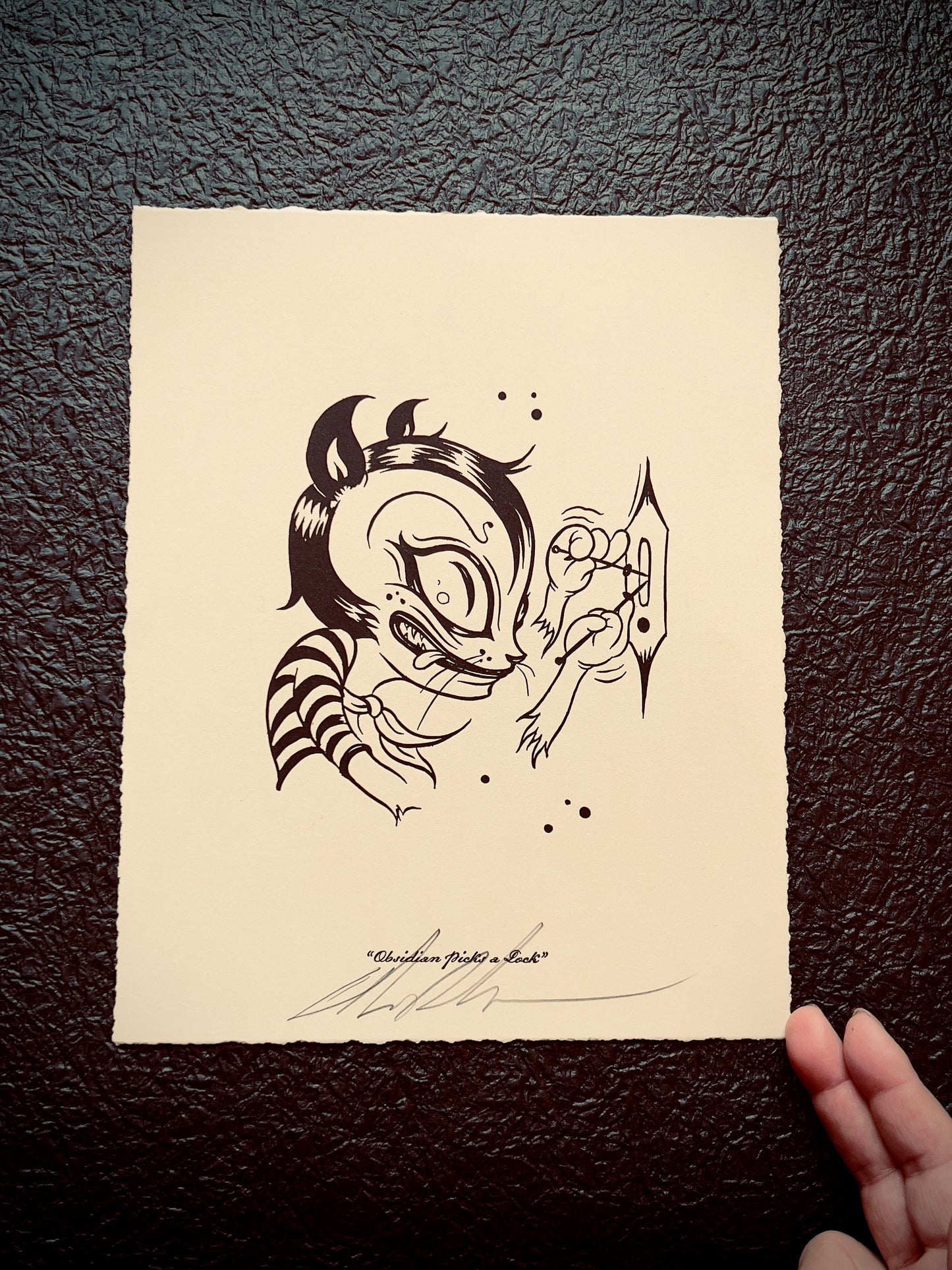 "Obsidian Picks a Lock" Mini Print