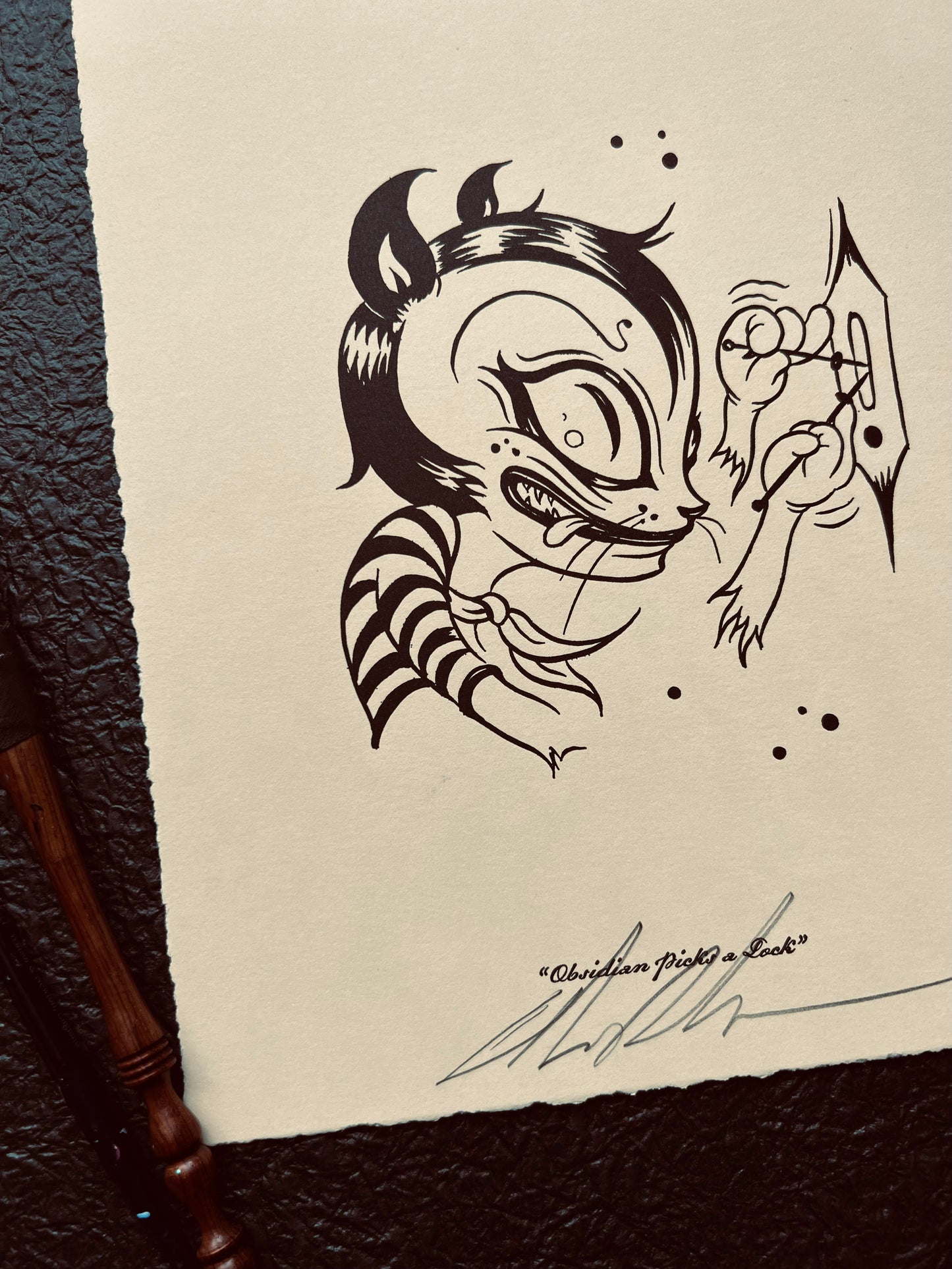 "Obsidian Picks a Lock" Mini Print