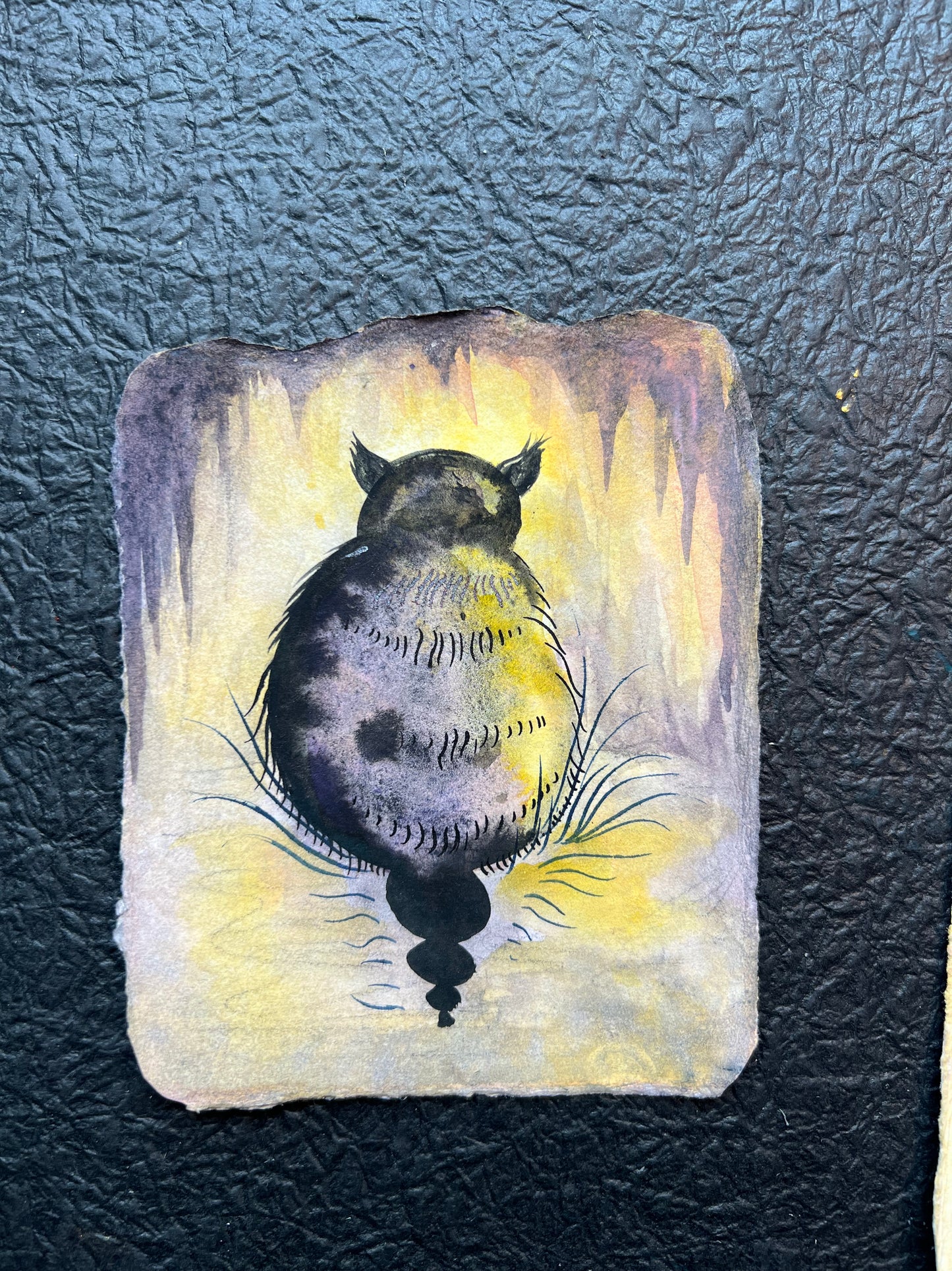 "Fat Cat" Original Watercolor