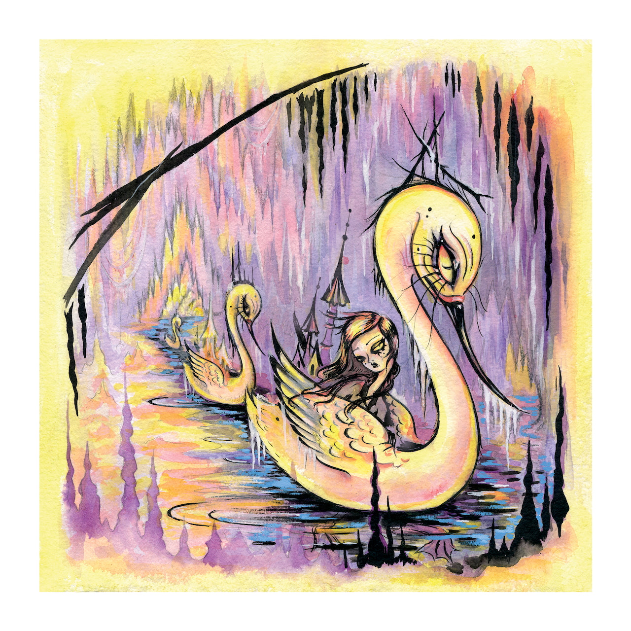 "The Refuge of Dreaming Swans" limited edition print