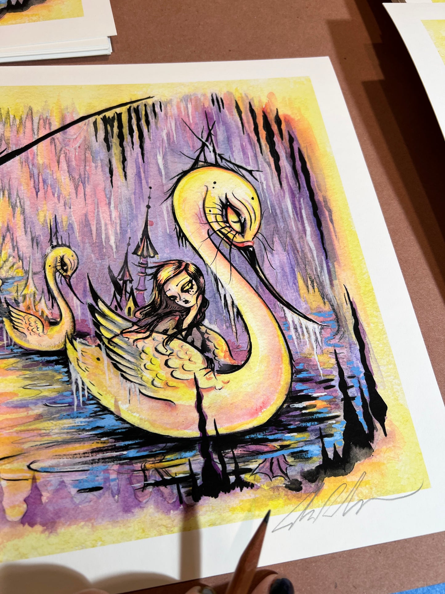 "The Refuge of Dreaming Swans" limited edition print