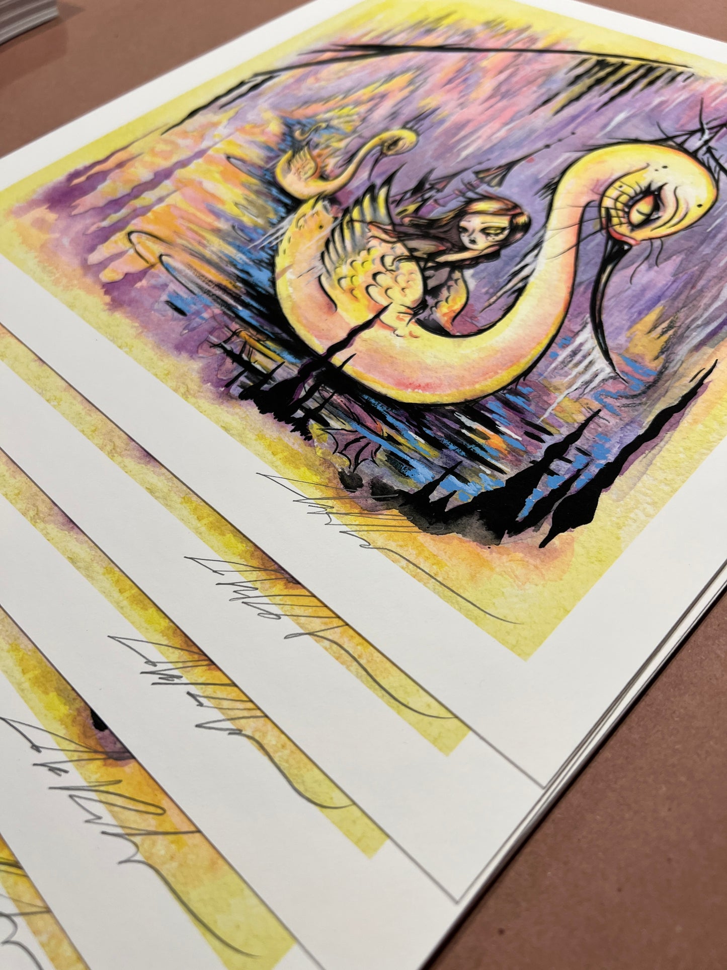 "The Refuge of Dreaming Swans" limited edition print