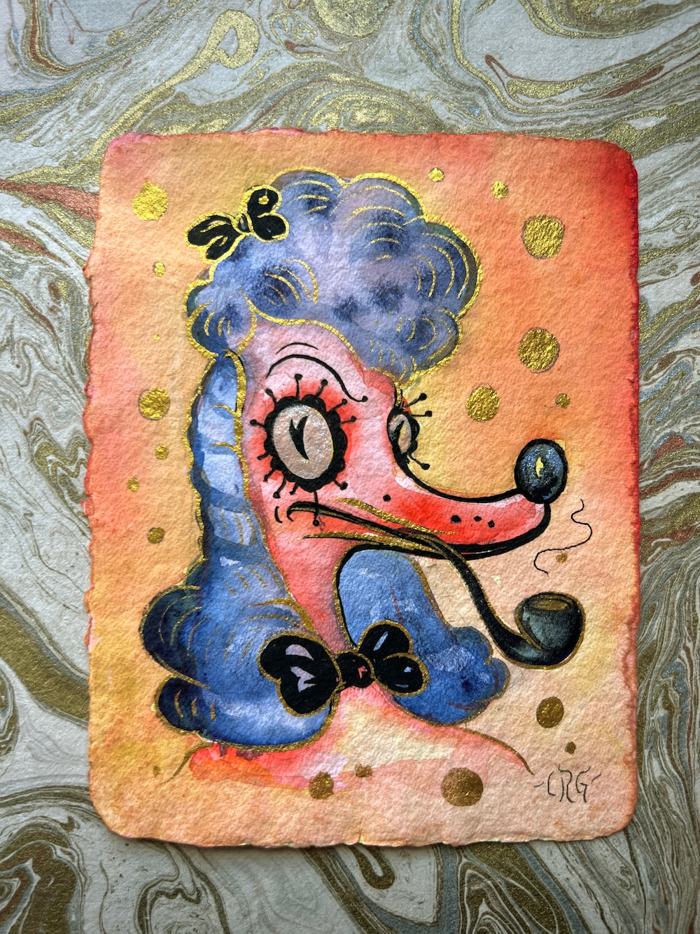 "5th Place Poodle" original painting